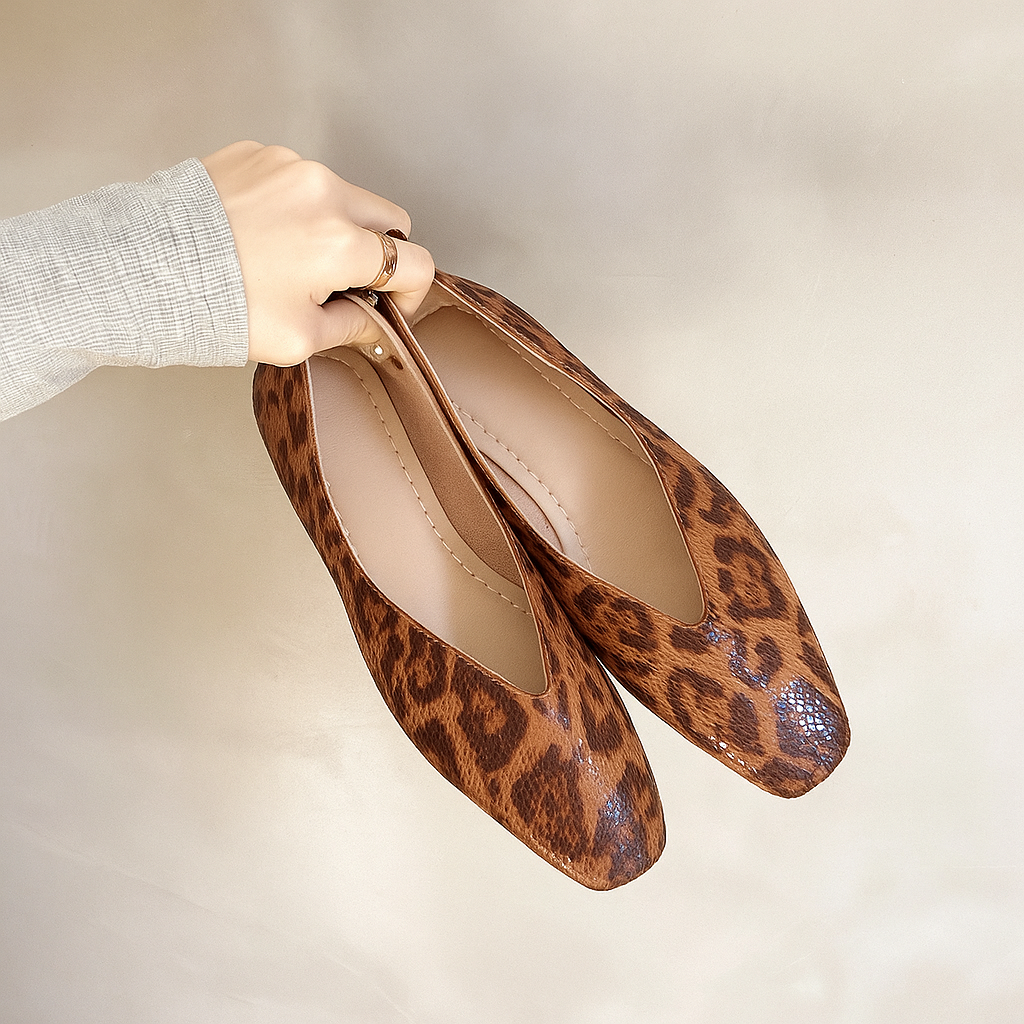 Leopard Vale Leather Flats — Allyours Closet (view 4)