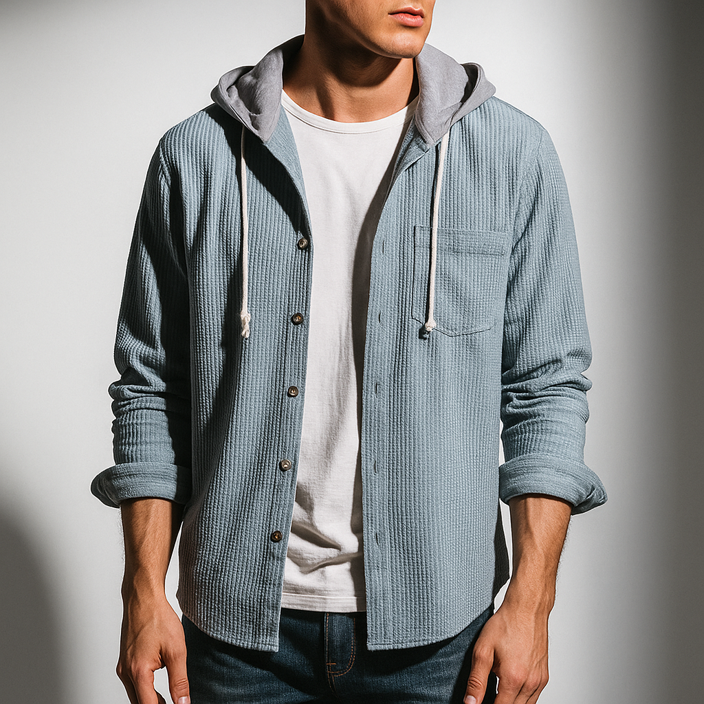 Mason Corduroy Hooded Shirt — Allyours Closet (view 2)