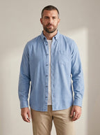 Casual Button-Down Shirt — Relaxed Fit in Light Blue