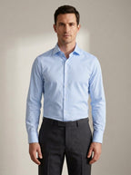 Slim Fit Long Sleeve Dress Shirt in Light Blue