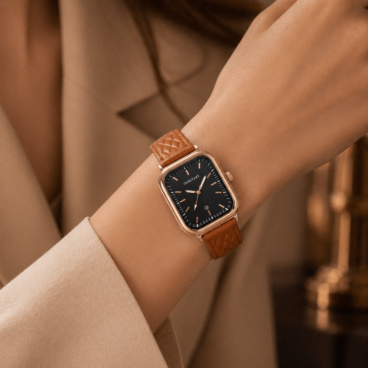 Hadley Leather Wristwatch — Allyours Closet (view 3)