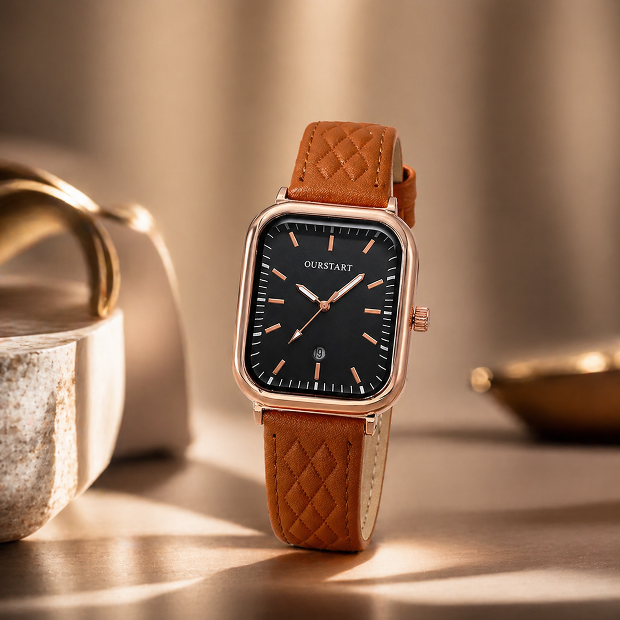 Hadley Leather Wristwatch — Allyours Closet