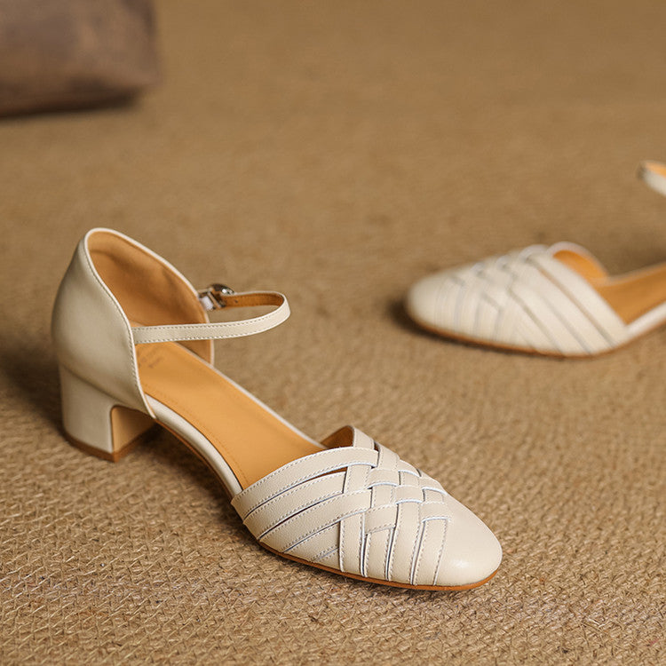 Avora Genuine Leather Heels — Allyours Closet (view 4)