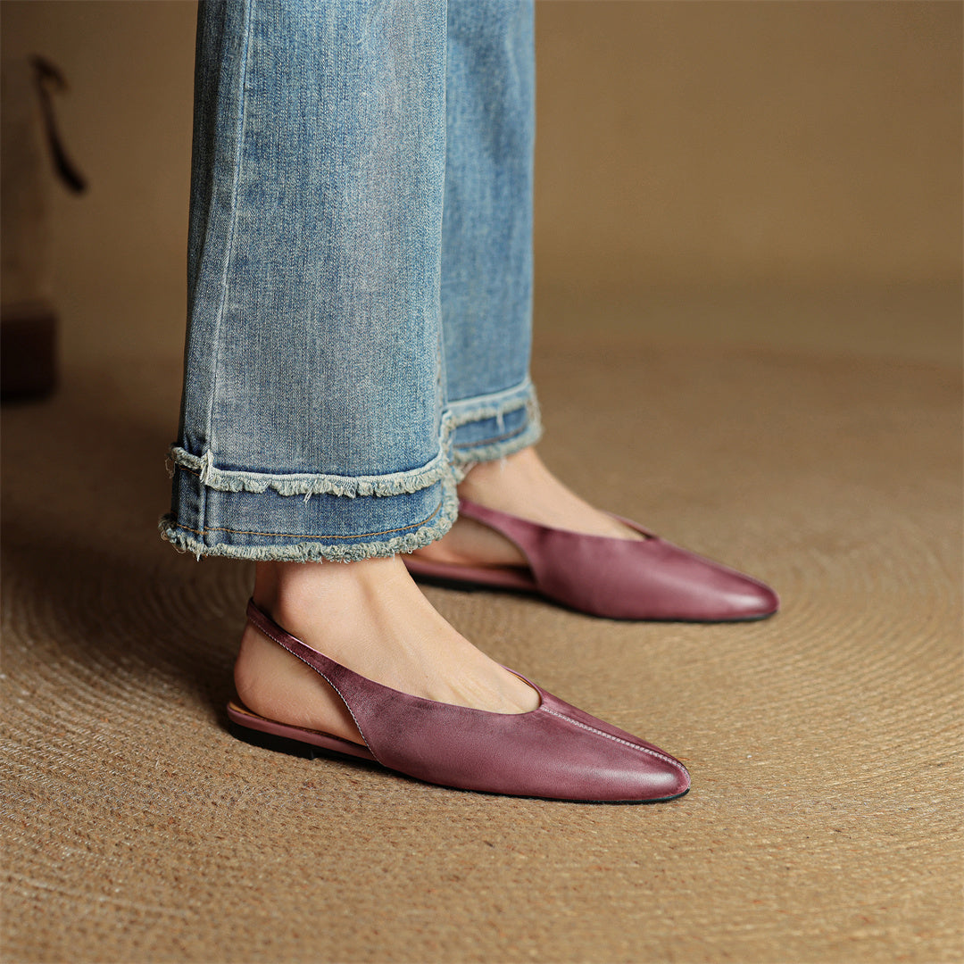 Juliet Genuine Leather Flats — Allyours Closet (view 6)