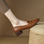 Aveline Genuine Leather Heels — Allyours Closet