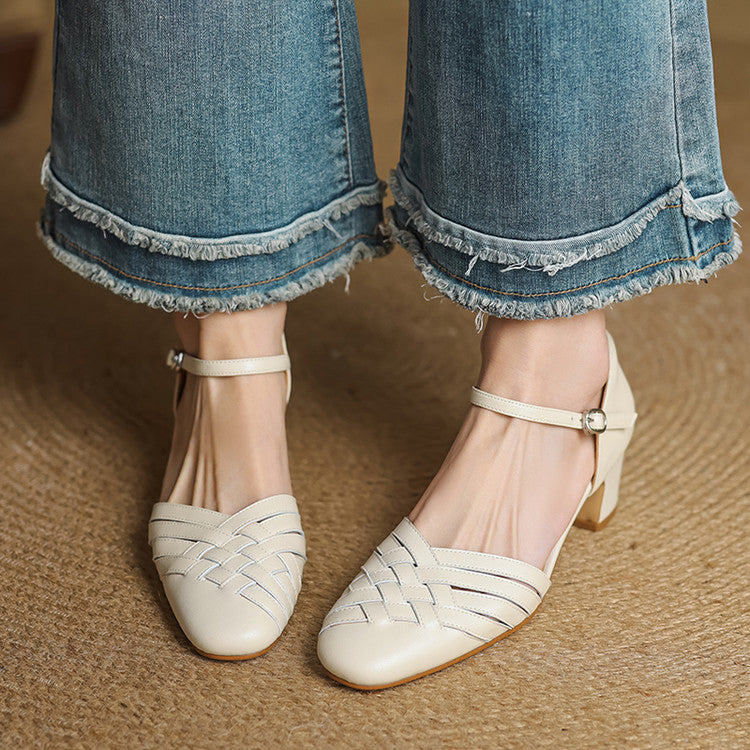 Avora Genuine Leather Heels — Allyours Closet (view 2)