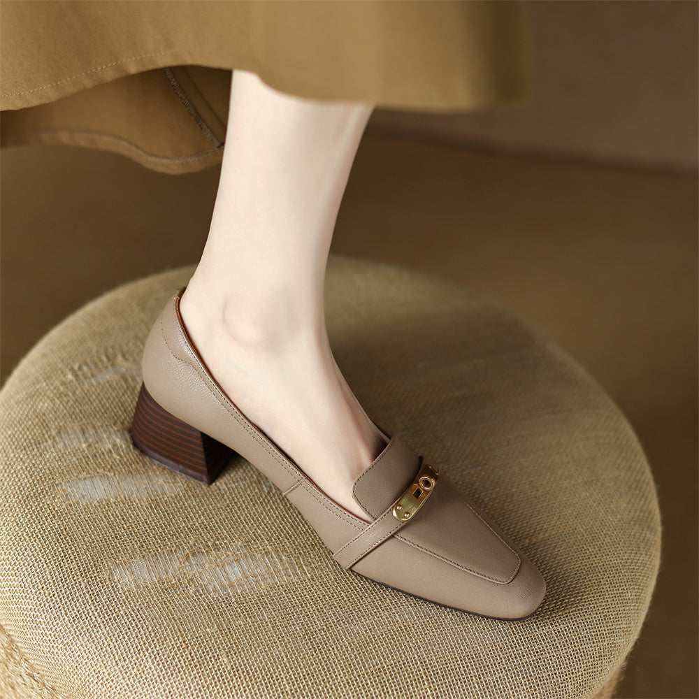 Aveline Genuine Leather Heels — Allyours Closet (view 9)