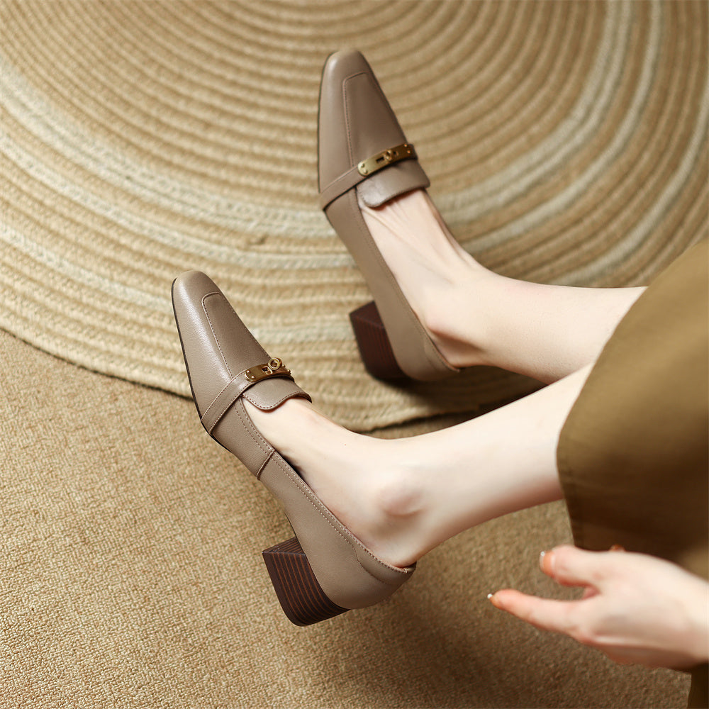 Aveline Genuine Leather Heels — Allyours Closet (view 10)