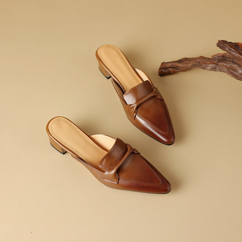 Victoria Leather Mules — Allyours Closet (view 4)