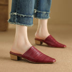Sorrento Genuine Leather Mules — Allyours Closet