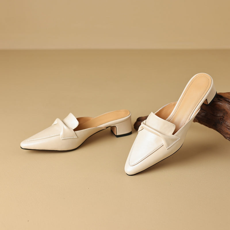 Victoria Leather Mules — Allyours Closet (view 8)
