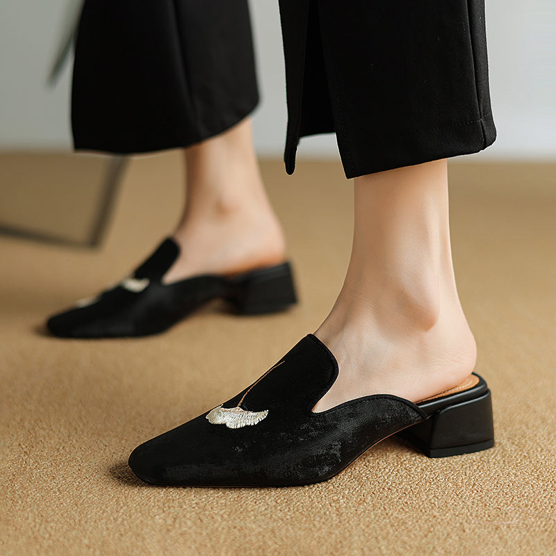 Florina Velvet Mules — Allyours Closet (view 7)