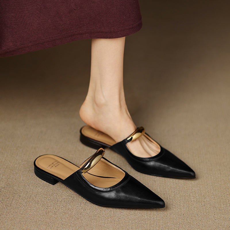 Vieste Genuine Leather Mules — Allyours Closet