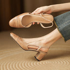 Viviana Leather Heels — Allyours Closet
