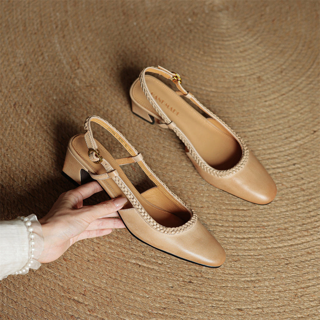 Soravina Leather Heels — Allyours Closet (view 11)