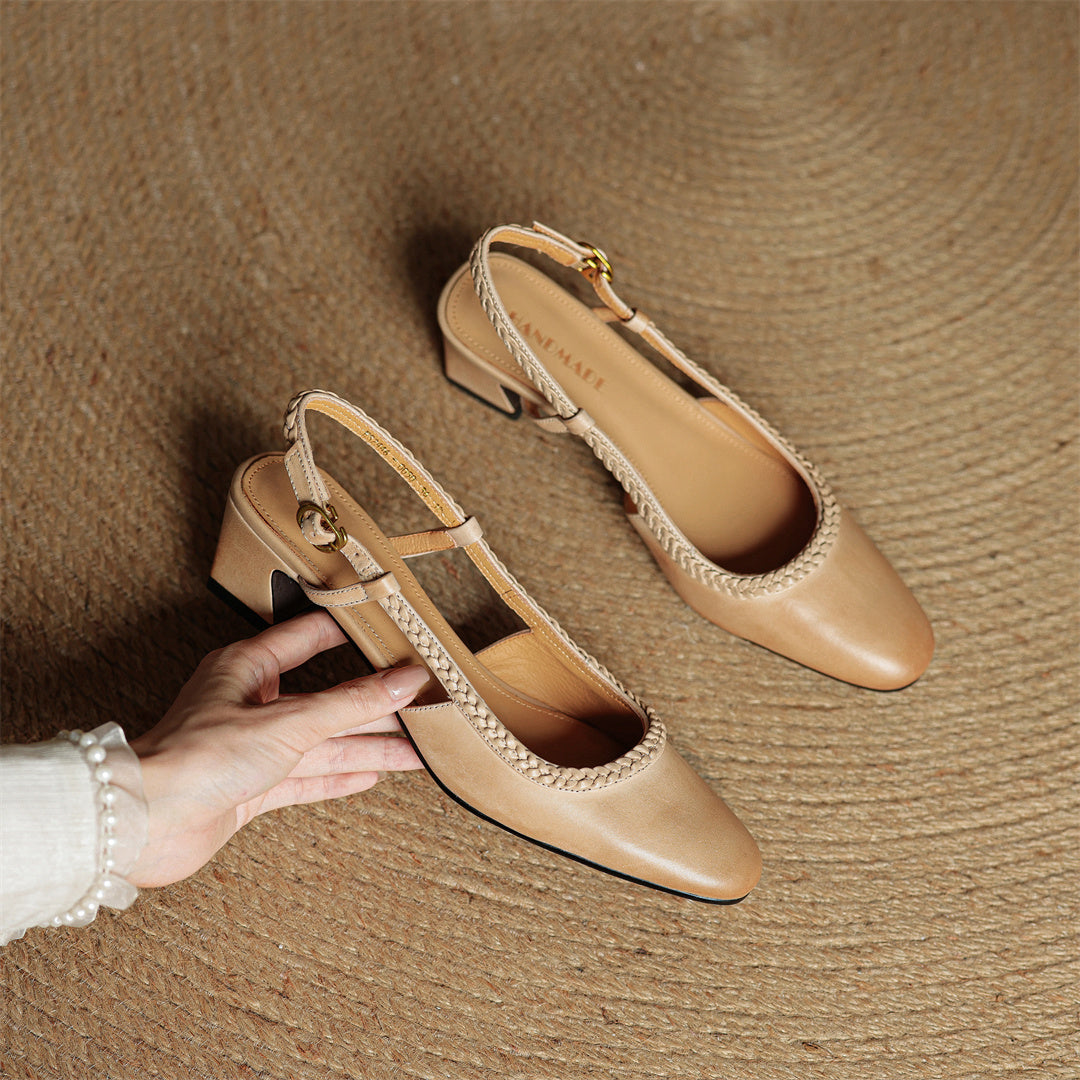 Soravina Leather Heels — Allyours Closet (view 11)