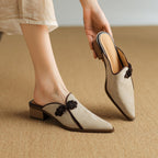 Lotus Suede Heels — Allyours Closet