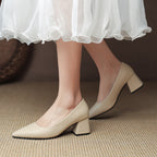 Orlena Leather Heels — Allyours Closet (view 8)
