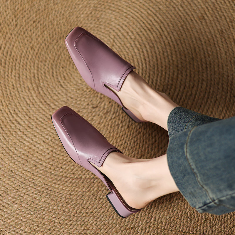 Bellesa Leather Mules — Allyours Closet (view 4)