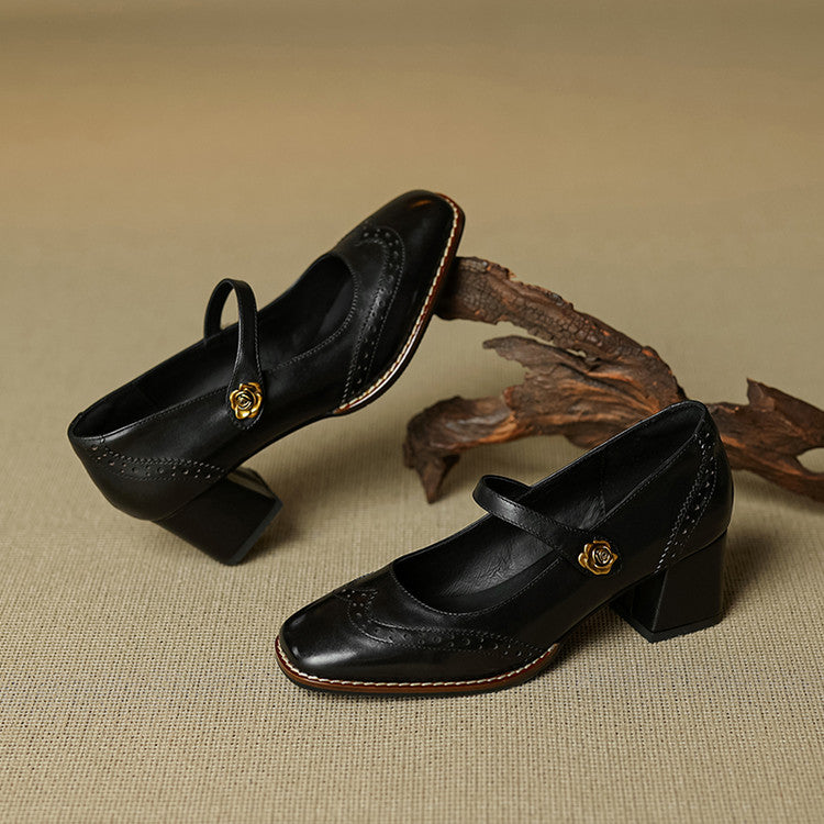 Messina Leather Heels — Allyours Closet (view 11)