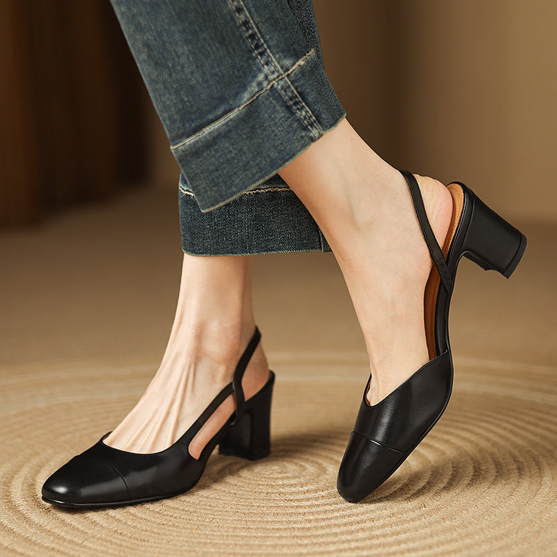 Viviana Leather Heels — Allyours Closet (view 8)