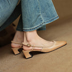 Soravina Leather Heels — Allyours Closet (view 8)