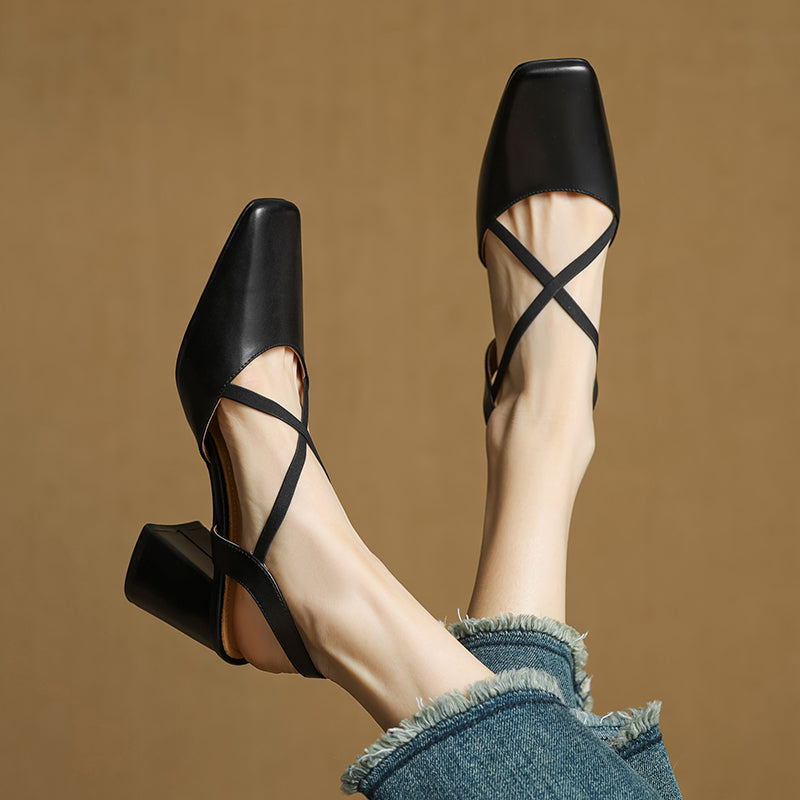 Blaire Leather Heels — Allyours Closet (view 10)