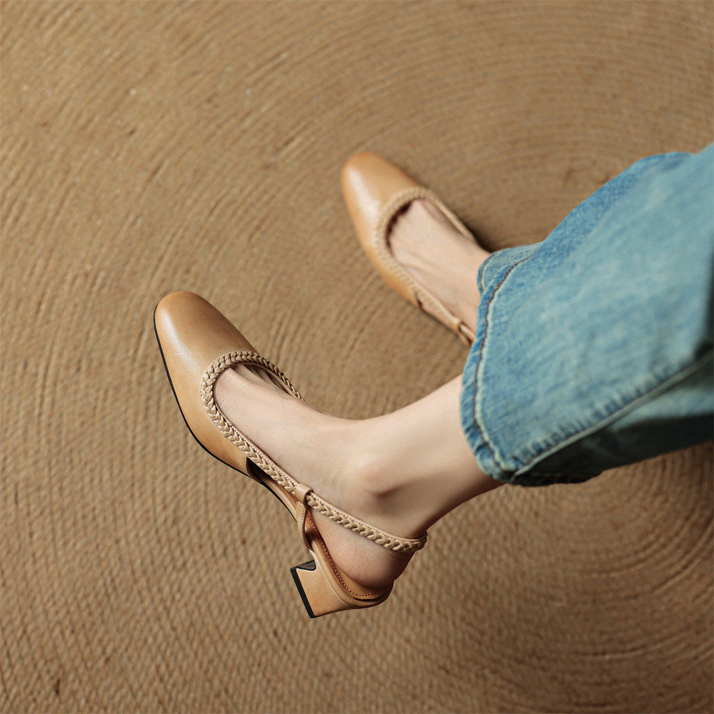 Soravina Leather Heels — Allyours Closet (view 10)
