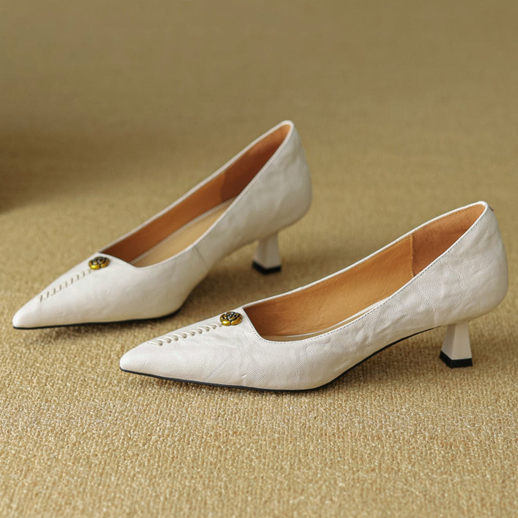 Mary Ann Leather Heels — Allyours Closet (view 7)