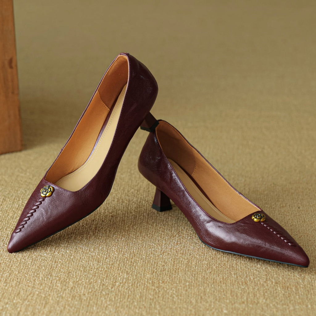 Mary Ann Leather Heels — Allyours Closet (view 4)