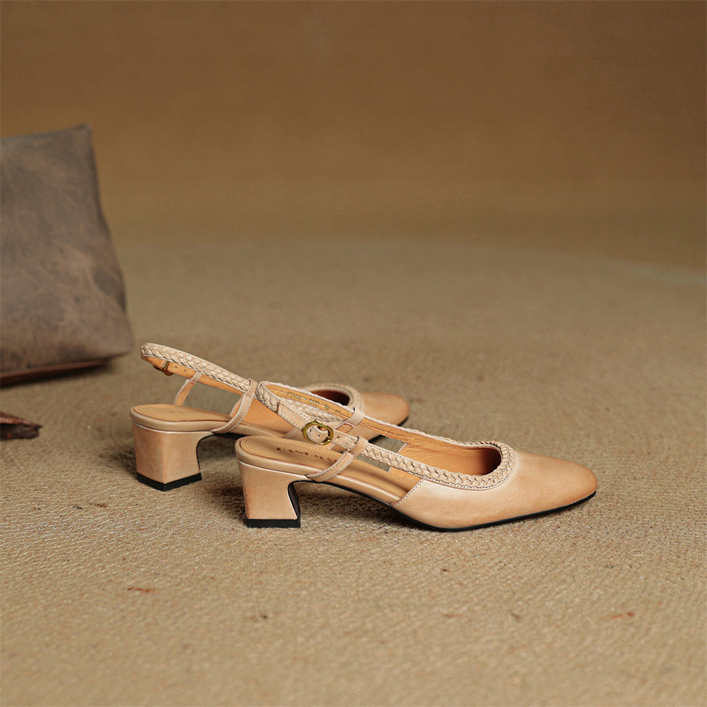 Soravina Leather Heels — Allyours Closet (view 12)