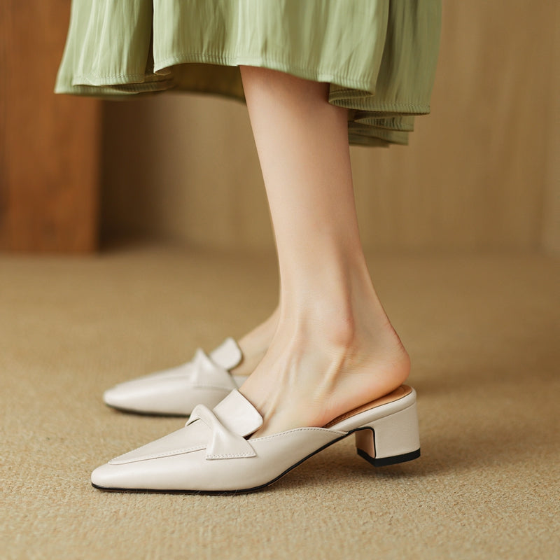 Victoria Leather Mules — Allyours Closet (view 5)
