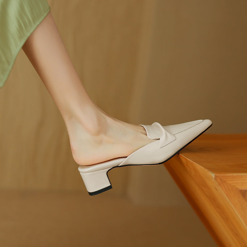 Victoria Leather Mules — Allyours Closet (view 6)
