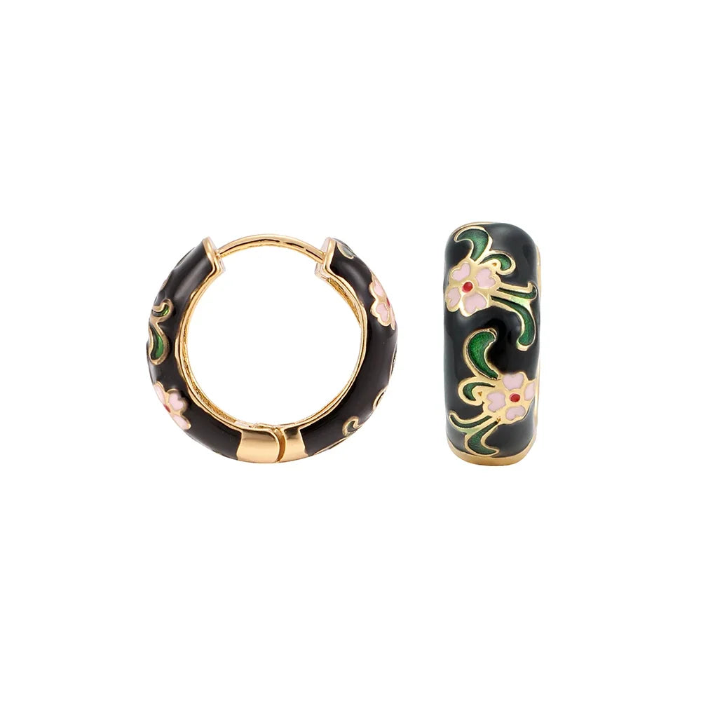 Leilani Floral Hoop Earrings — Allyours Closet (view 8)