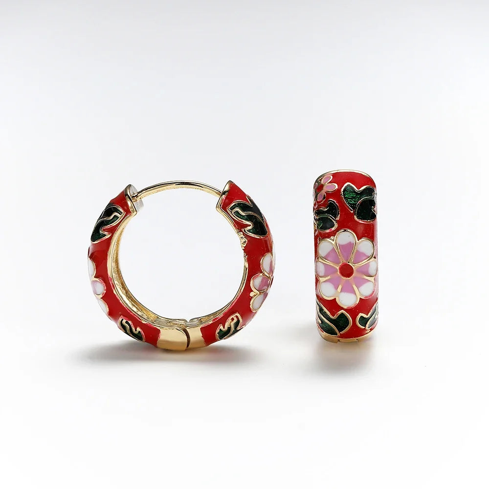 Leilani Floral Hoop Earrings — Allyours Closet (view 6)