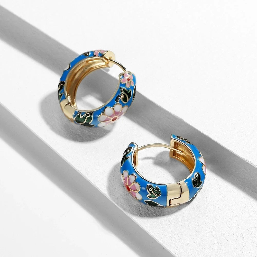 Leilani Floral Hoop Earrings — Allyours Closet