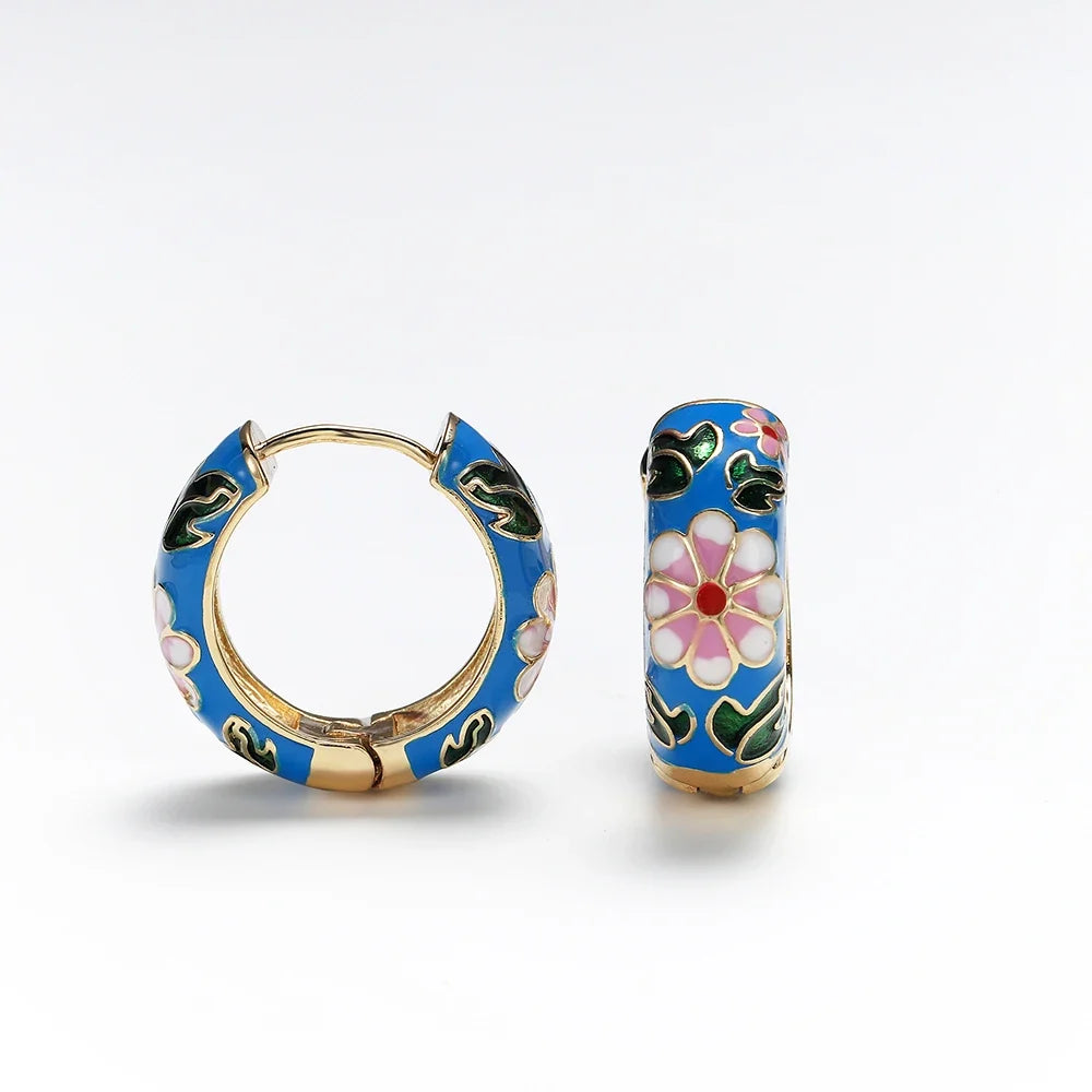 Leilani Floral Hoop Earrings — Allyours Closet (view 7)