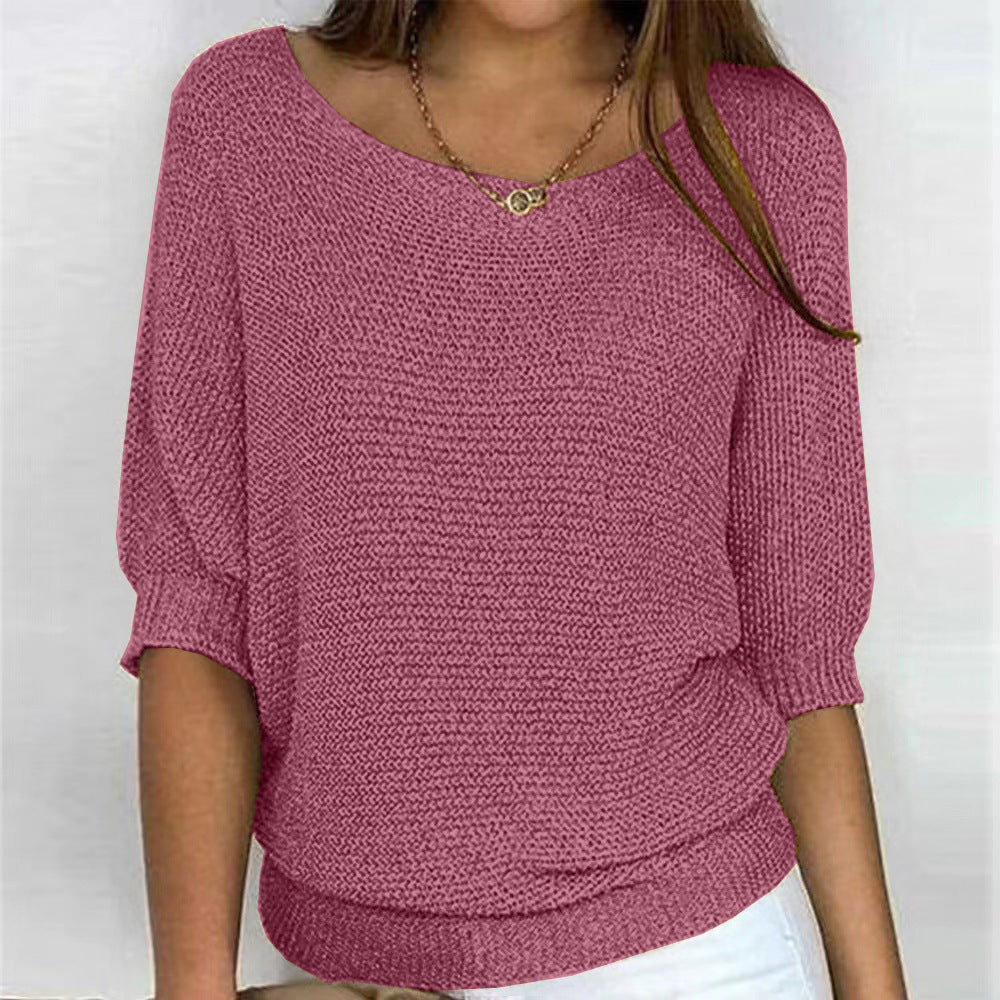 Hyacinth | Relaxed Ribbed-Hem Sweater — Allyours Closet (view 2)