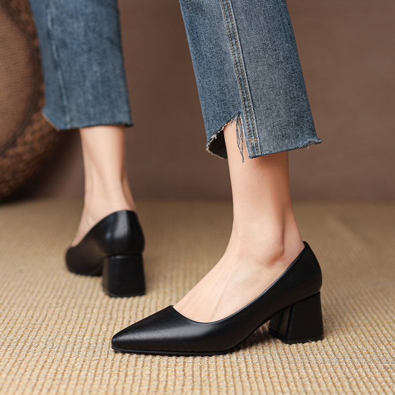Orlena Leather Heels — Allyours Closet (view 6)