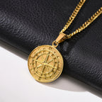 Steel Compass Necklace — Allyours Closet (view 3)