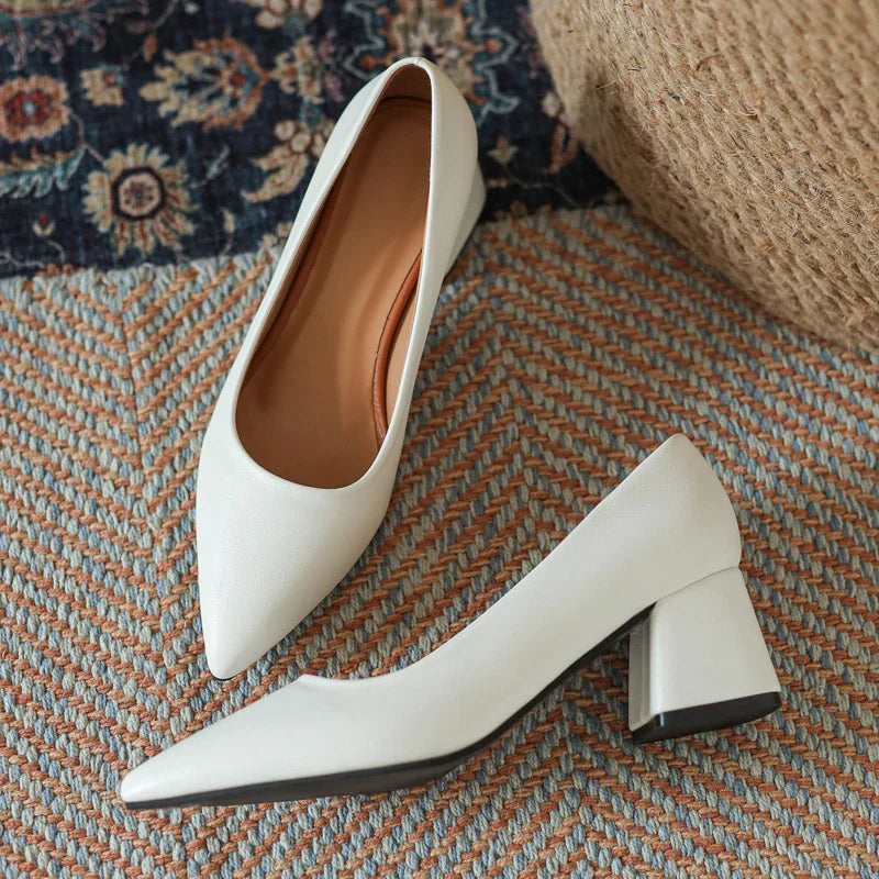 Orlena Leather Heels — Allyours Closet (view 2)