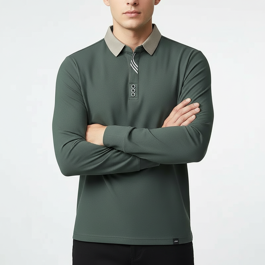 Portofino Long-Sleeve Polo Shirt — Allyours Closet (view 3)
