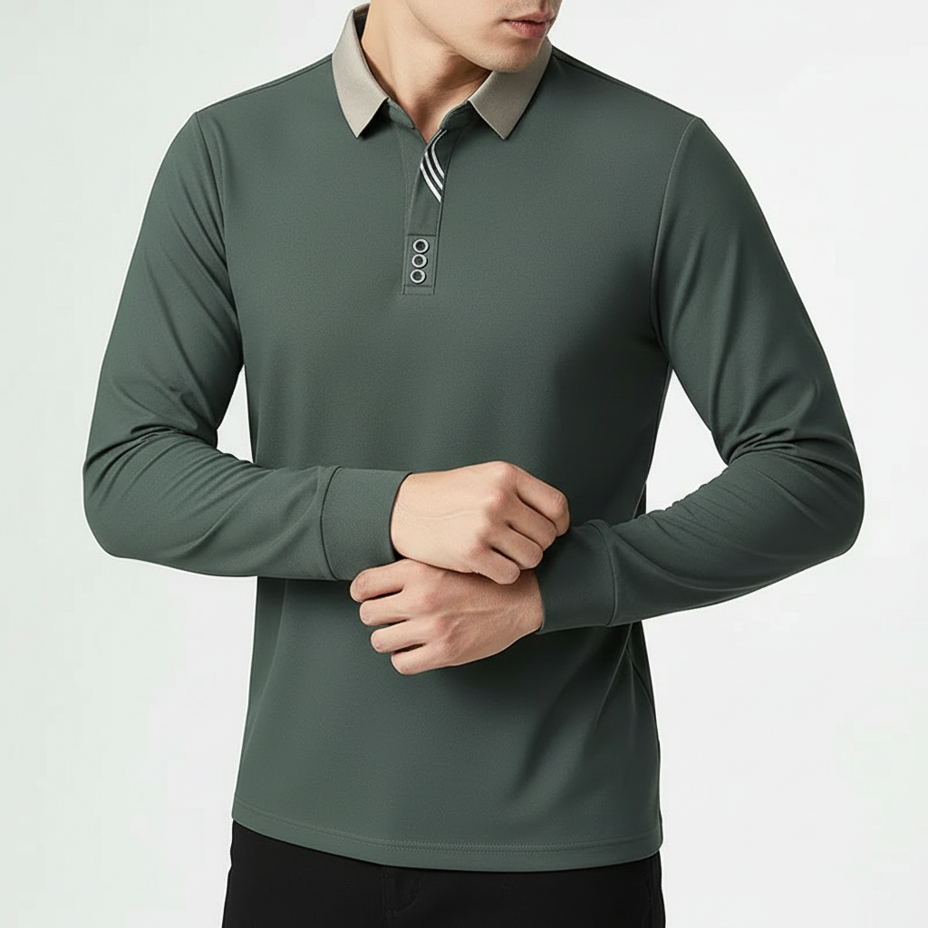 Portofino Long-Sleeve Polo Shirt — Allyours Closet (view 4)