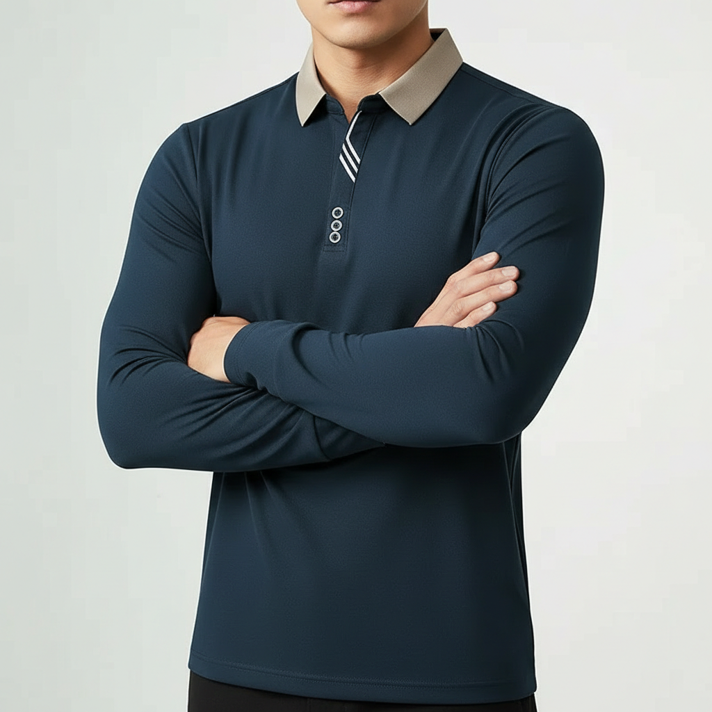 Portofino Long-Sleeve Polo Shirt — Allyours Closet (view 7)