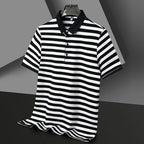 Broughton Striped Cotton Polo — Allyours Closet (view 11)