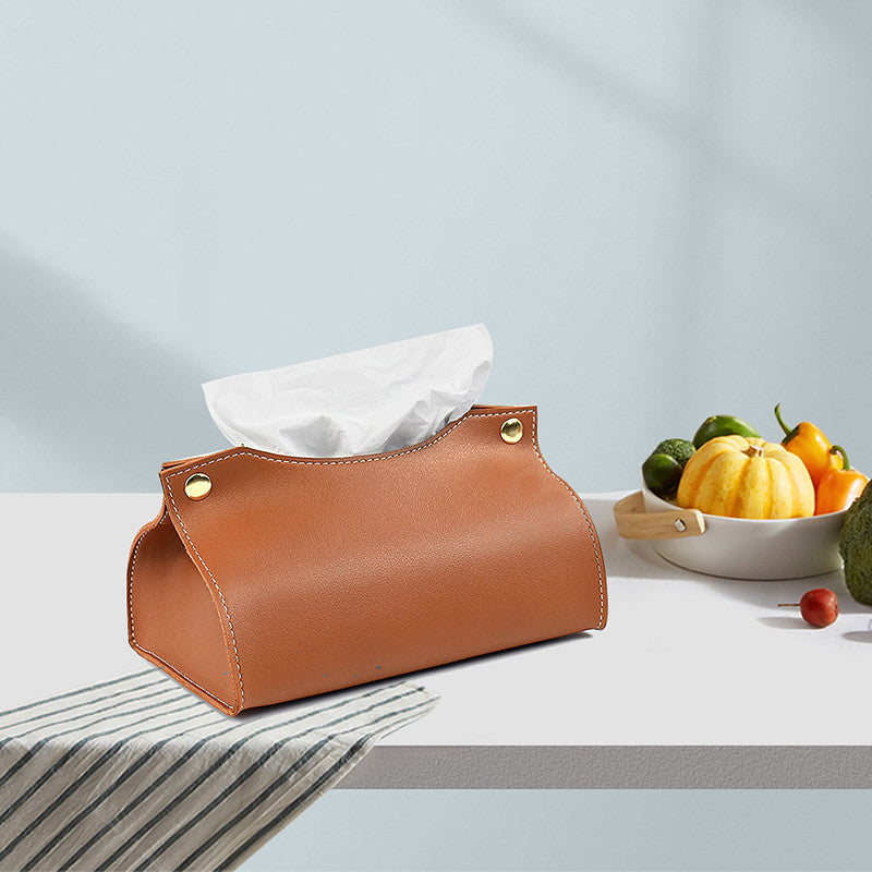 Luxe Leather Tissue Box Cover — Allyours Closet (view 2)