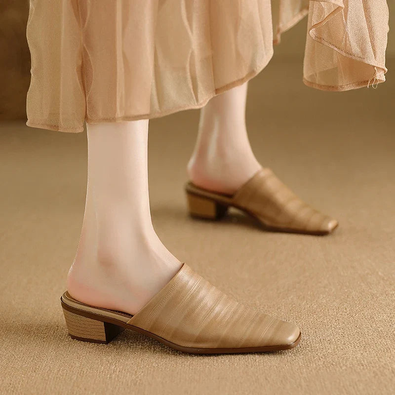 Sorrento Genuine Leather Mules — Allyours Closet (view 6)