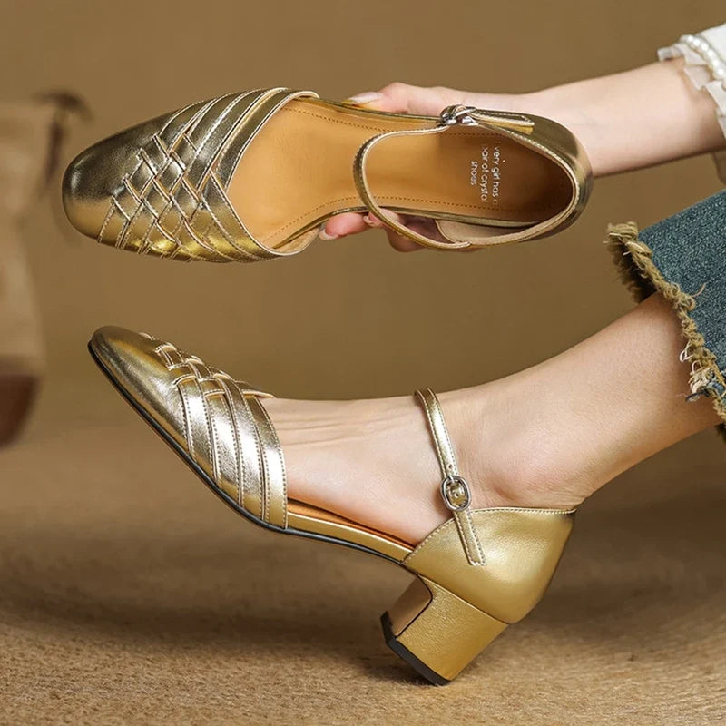 Avora Genuine Leather Heels — Allyours Closet (view 10)