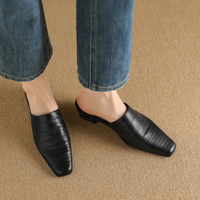 Sorrento Genuine Leather Mules — Allyours Closet (view 12)