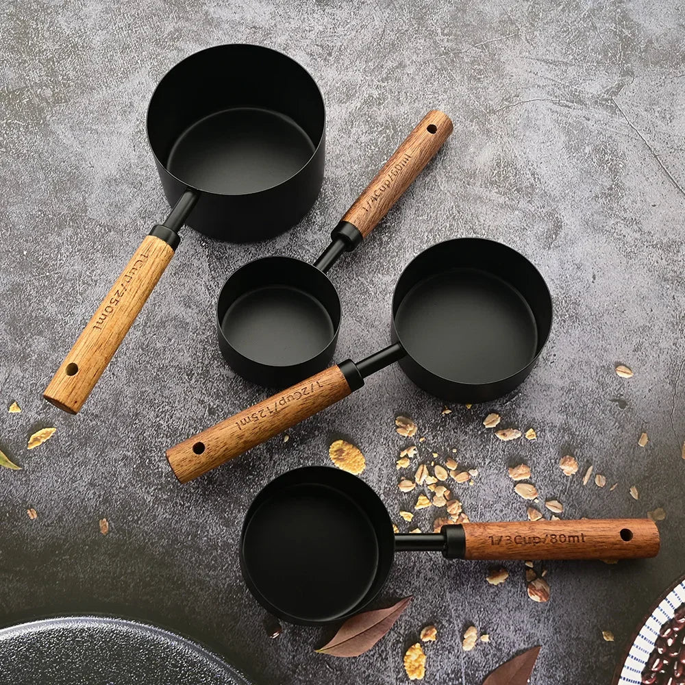 Wood and Steel Measuring Spoon Set — Allyours Closet (view 4)